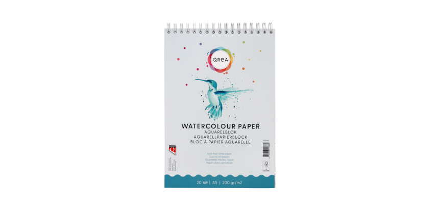 Bloc aquarelle Qrea A5 20 feuilles 200g spirale