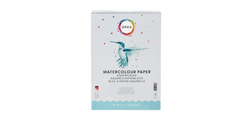 Bloc aquarelle Qrea A3 20 feuilles 200g spirale