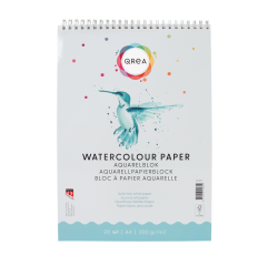Bloc aquarelle Qrea A4 20 feuilles 200g spirale