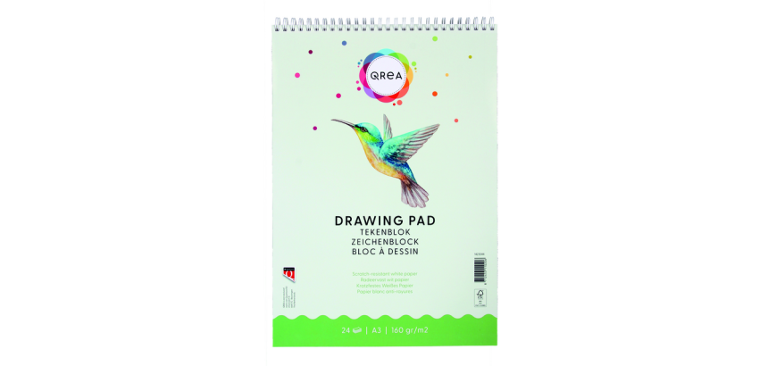 Tekenblok Qrea A3 160gr spiraal