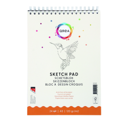 Bloc à croquis Qrea A5 24 feuilles 120g spirale