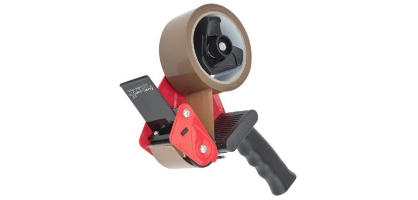 Rapesco Germ-Savvy 960 Antibacterial Black Packaging Tape Dispenser with Brown Tape