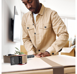 Dérouleur ruban d'emballage Rapesco Germ-Savvy 960 Antibactérien noir avec ruban brun