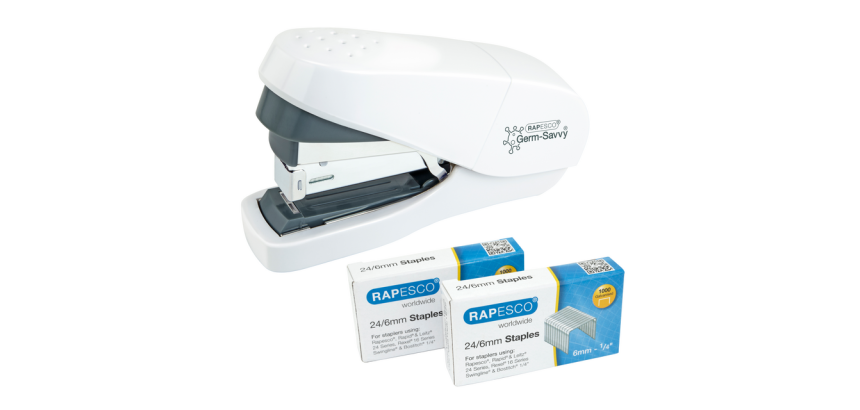 Agrafeuse Rapesco Germ-Savvy Less Effort ECO Antibactérien blanc