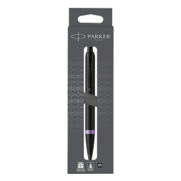 Stylo bille Parker IM Black Purple Vibrant Ring Medium blister