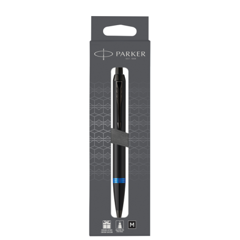 Stylo bille Parker IM Black Blue Vibrant Ring Medium blister