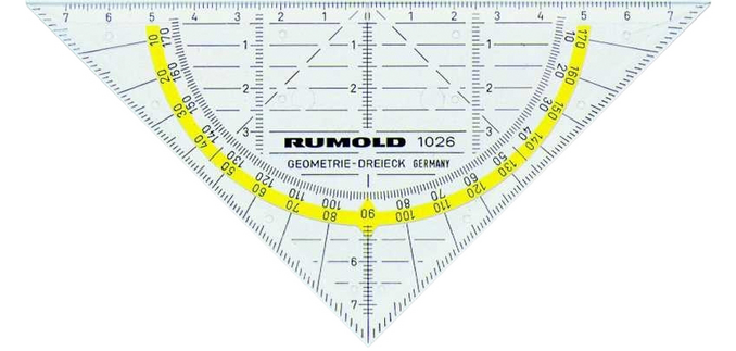 Geodriehoek Rumold 1026 160mm transparant