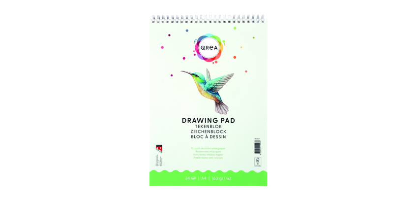 Bloc à dessin Qrea A4 24 feuilles 160g spirale