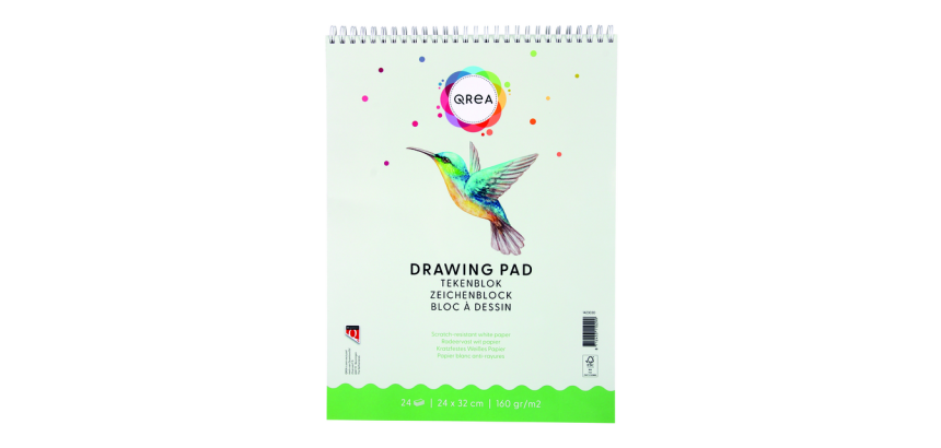 Tekenblok Qrea 24x32 24 vel 160gr spiraal