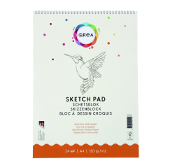 Bloc à croquis Qrea A4 24 feuilles 120g spirale