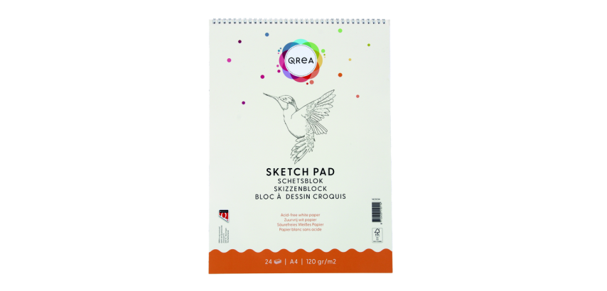Bloc à croquis Qrea A4 24 feuilles 120g spirale