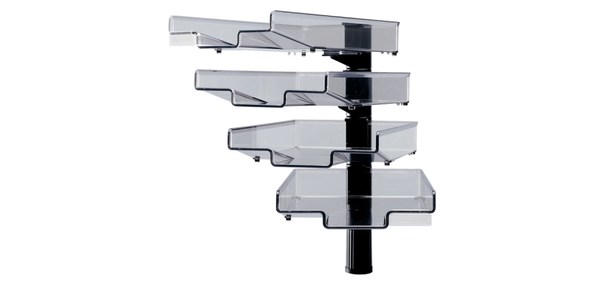 Colonne pivotante avec 4 bacs courrier