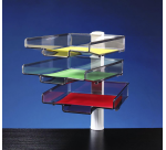 Colonne pivotante avec 3 bacs à courrier