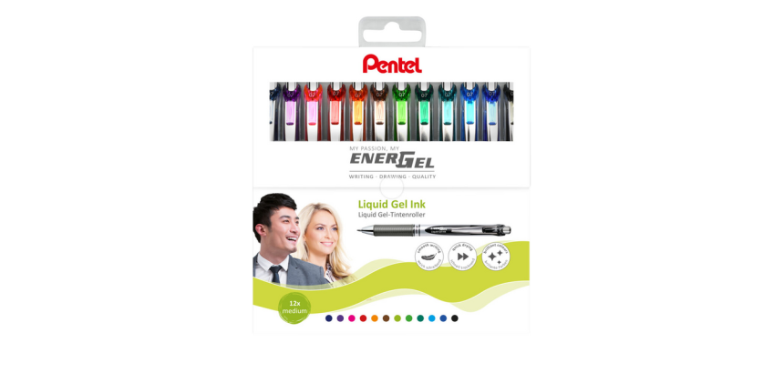 Pentel BL77 EnerGel Medium Gel Roller Assorted 12-pack