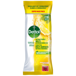 Reinigingsdoekjes Dettol antibacterieël Citrus 110 stuks