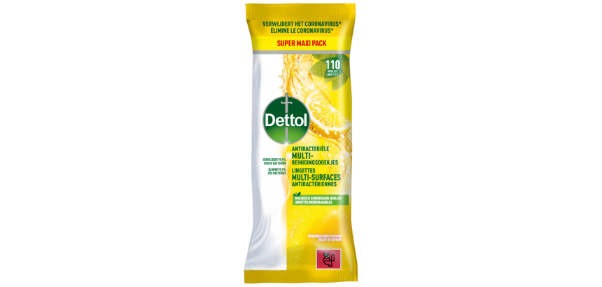Lingettes nettoyantes Dettol Power Fresh Citrus 110 pièces