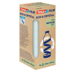 En_cinta adhesiva tesa film eco&cristal transparente 33 m x 19 mm pack de 8 unidades