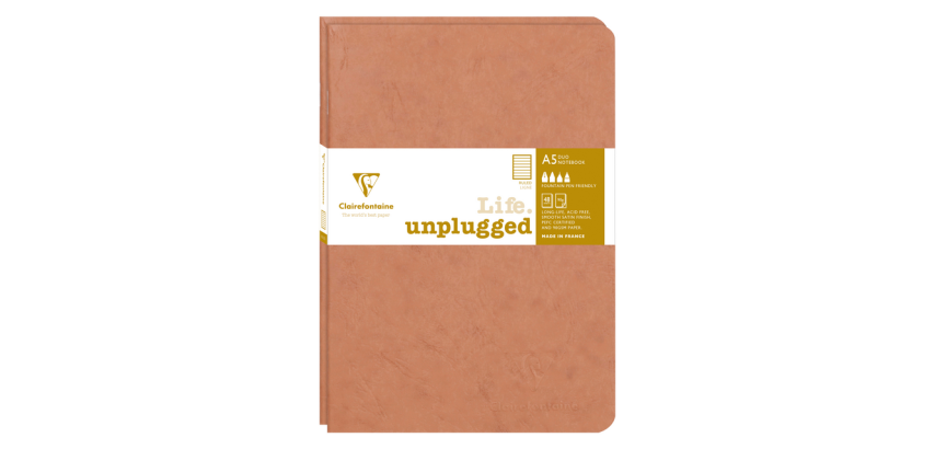 Cahier Clairefontaine A5 ligné 96 pages 90g tabac 2 pièces