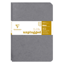 Age bag DUO stapled notebook, 14.8x21cm 96p grey - Grey