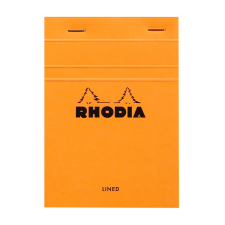 Schrijfblok Rhodia A6 lijn 80 vel 80gr oranje