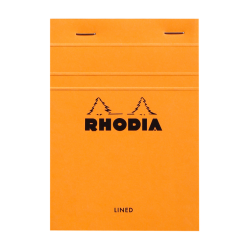 Rhodia orange head stapled pad no13, lined, a6 - orange|