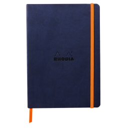Rhodiarama Notizbuch A5 Softcover, 80 Blatt elfenbein 90g liniert, pfaugrün - Mitternachtsblau