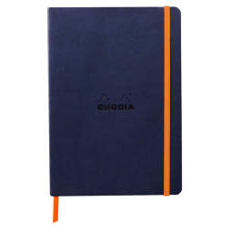 Notitieboek Rhodia A5 lijn 80 vel 90gr nachtblauw