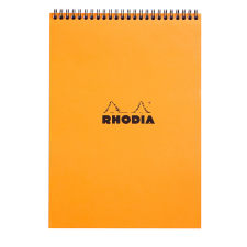 Rhodia Notepad A4 mit Doppelspirale 80 Blätter liniert 80g - Orange