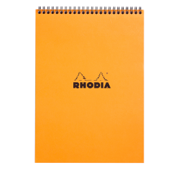 Rhodia Notepad A4 mit Doppelspirale 80 Blätter liniert 80g - Orange