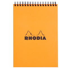 Rhodia Notepad mit Doppelspirale 80 Blätter liniert 80g - Orange
