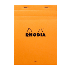 Gehefter notizblock rhodia no.16 a5 80 blatt liniert mit rand 80g - orange