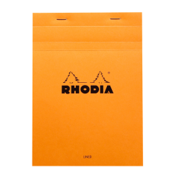 Schrijfblok Rhodia A5 lijn 80 vel 80gr met kantlijn oranje