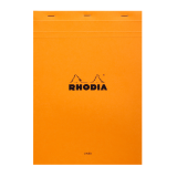 Rhodia Orange Head Stapled Pad No18, Lined+Margin, A4 - Orange|