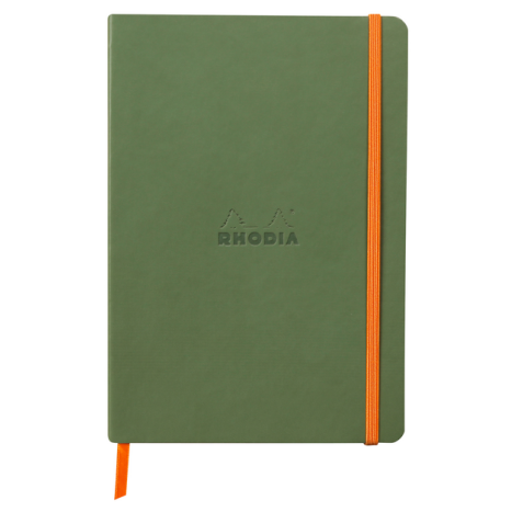 Notitieboek Rhodia A5 lijn 80 vel 90gr saliegroen