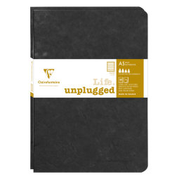 Age bag DUO stapled notebook, 14.8x21cm 96p black - Black