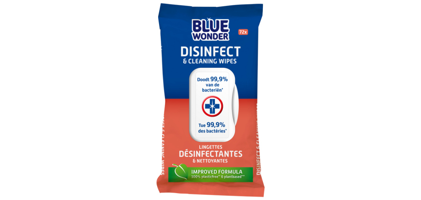 Blue Wonder Disinfectant and Cleaning Wipes, 72 pieces
