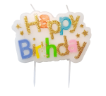 Kaarsje Happy 'Happy birthday' 10.5cm