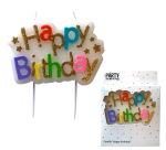 Kaarsje Happy 'Happy birthday' 10.5cm
