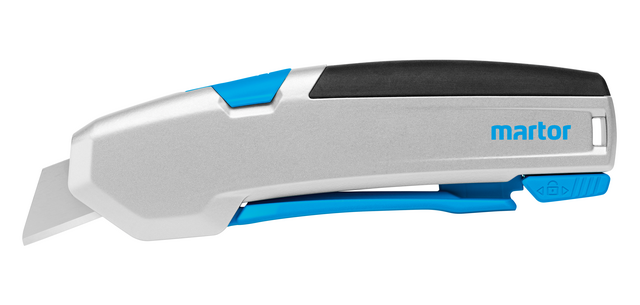 Cutter Martor sécurisé Secupro 625 trapézoïdale 21mm argent