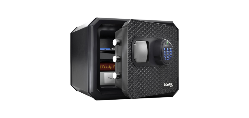 Coffre-fort MasterLock contre feu et eau électronique fermeture combi L noir