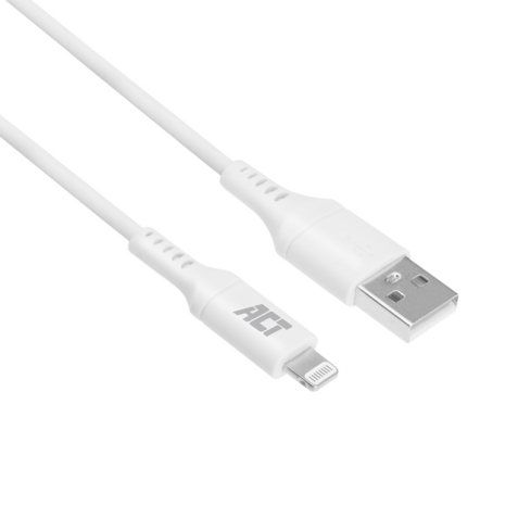 ACT USB 2.0 laad- en datakabel A male - Lightning male 2 meter, MFI gecertificeerd