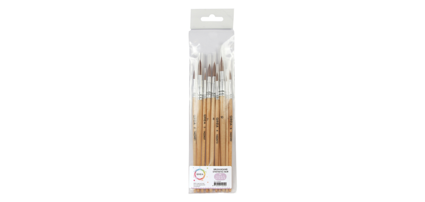 Penseel Qrea synthetisch haar set à 10 breedtes