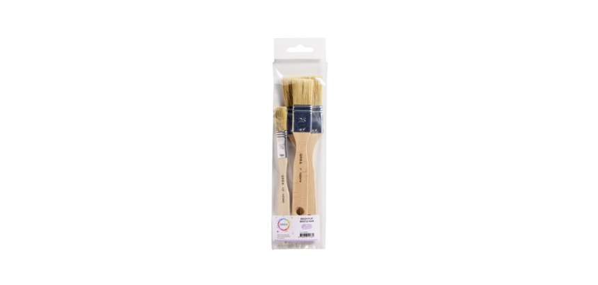 Brosses plates Qrea soie de porc set 3 largeurs