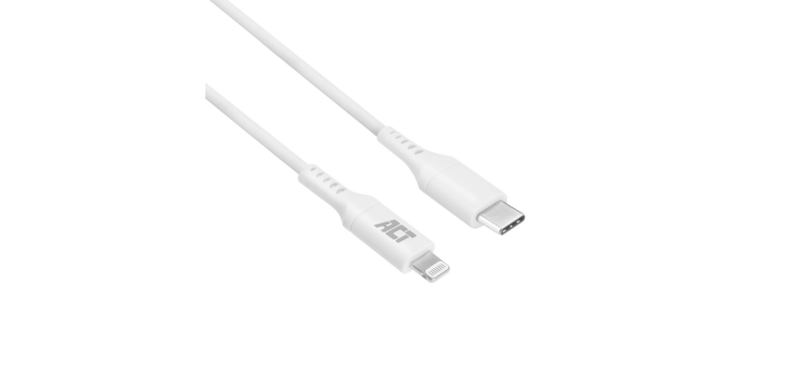 ACT USB 2.0 laad- en datakabel C male - Lightning male 1 meter, MFI gecertificeerd