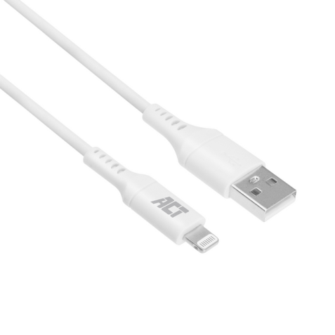 ACT USB 2.0 laad- en datakabel A male - Lightning male 1 meter, MFI gecertificeerd