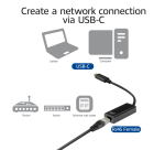 Adaptateur ACT USB-C ver Ethernet Gigabit 0,15m