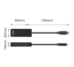 Adaptateur ACT USB-C ver Ethernet Gigabit 0,15m