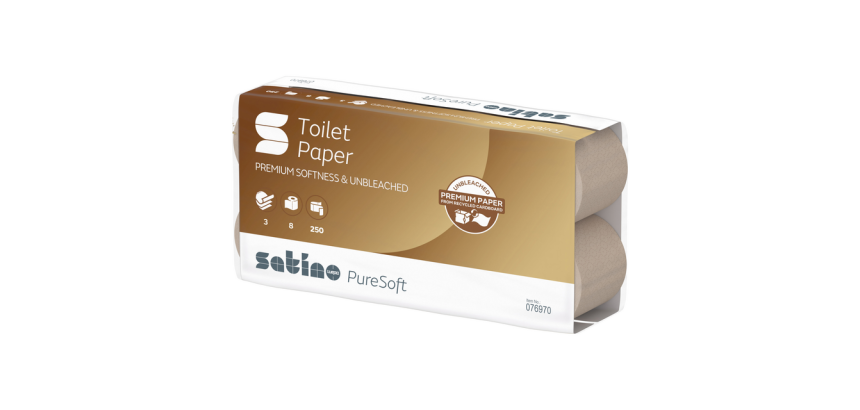 Satino PureSoft MT1 Toilet Paper 076970 3-ply 250 sheets natural