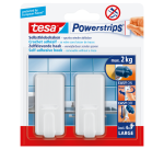 Tesa Powerstrips® LARGE Classic removable adhesive hook white 2 pieces