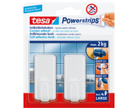 Crochet tesa Powerstrips® LARGE Classic adhésif amovible blanc 2 pièces
